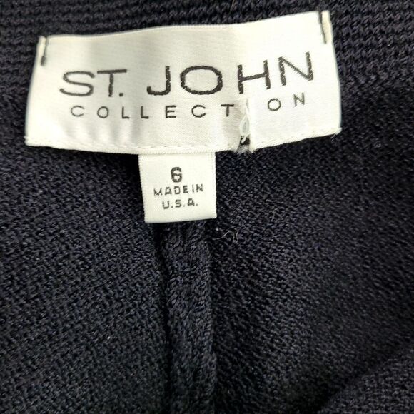 St. John Collection Black Santana Knit Pull On Pants Size 6 - Picture 9 of 9